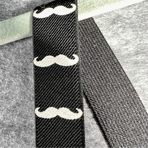 “I Moustache You” Suspenders “Y” Style Swag 1” Wide Clip-On Fun Unisex Stretch - Picture 11 of 14
